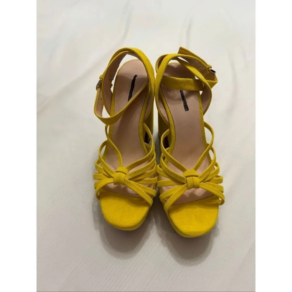 Kate Spade Glenn Strappy Yellow Platform Sandals Heels Size 6 M New NIB